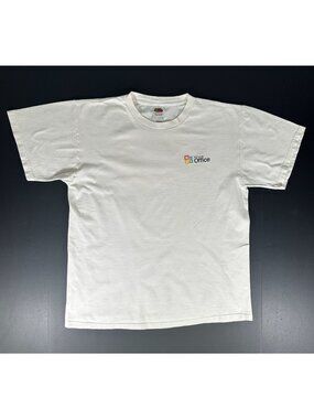 Vintage 2000s MICROSOFT OFFICE Promo T Shirt White Tee Mens LARGE